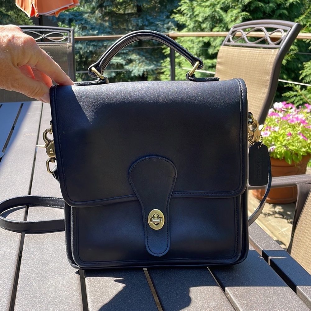Coach Black Leather Top-Handle Crossbody Bag